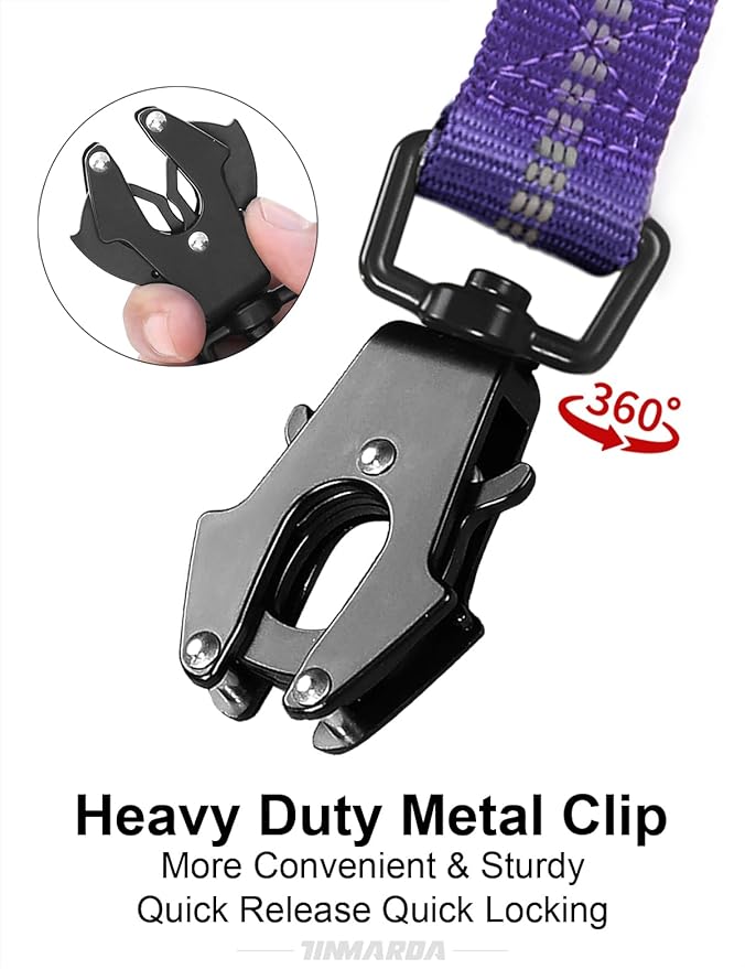 Heavy Duty Dog Leash, 4-6FT Shock Absorbing Dog Leashes with Traffic Handle and Comfortable Padded Handles, Advanced Easy Metal Clip, No Pull Reflective Leash for Medium Large Dogs That Pull (Blue)