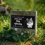 Generic Customized Memorial Stone Plaque for Cat, Pets, Dog, Personalized Engraved Gravestone for Lost Loved One, Mini Tombstone,Temporary Grave Marker for Cemetery (Black)