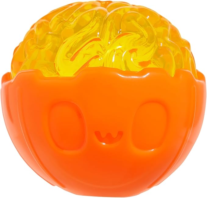 Barkbox Pumpkin Prodigy Dog Toy | Treat-Dispensing Rubber Dog Toy for Aggressive Chewers | Durable Dog Chew Toy for Medium Dogs & Puppy Essentials