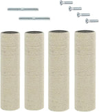 SHENGOCASE 4-Pack Cat Tree Replacement Post 13.8" L, 3.15" Ø Pole with M10 Bolt, Cat Tower Relacement Post, DIY Cat Scratching Post Replacement Part Pole…