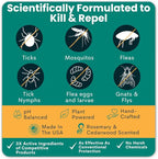 Trail Guard Natural Extra Strength Insect, Flea and Tick Spray for Dogs, Cats, People & Home - 16oz Lemongrass Scented Plant-Based Insect & Tick Repellent for Dogs - Kid Safe (16oz)