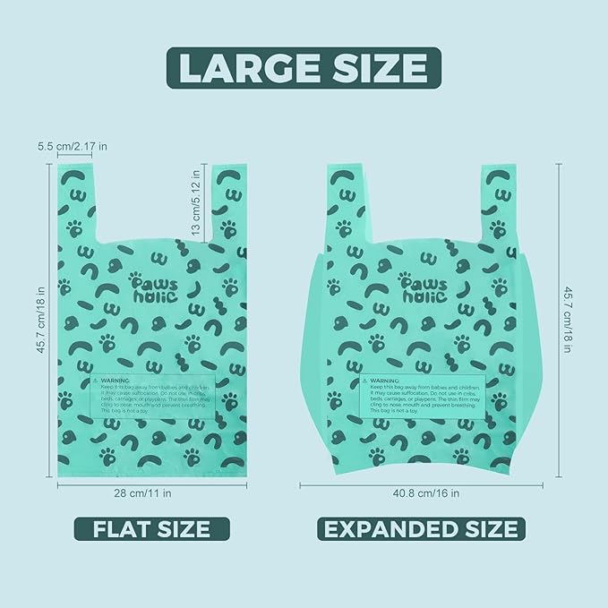 100 Count Extra Large Dog Poop Bags with Handle, fit for Swivel Bin Pooper Scooper,CornStarch Based Heavy Duty and Leak-Proof Waste Bags for Dog & Cat Litter(Lavender Scent)