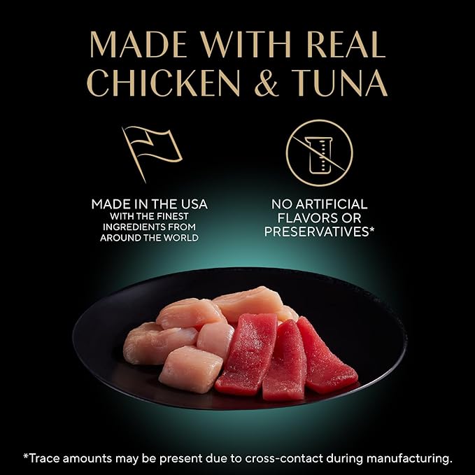 Sheba Perfect Portions Wet Cat Food Cuts in Gravy, Roasted Chicken Entree and with Sustainable Tuna, 2.6 oz. Twin-Pack Trays (12 Count, 24 Servings)