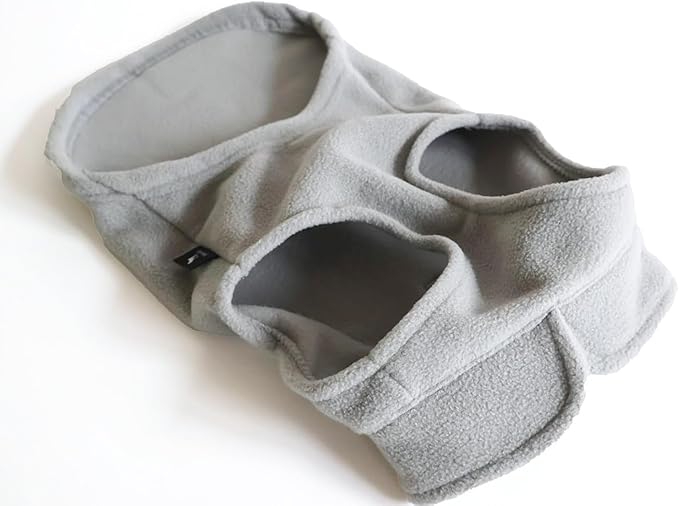 JACKO & CO - Fleece Vest Sweater with Leash Ring - Soft Lightweight Breathable for Puppies Small Medium Dogs, Kitten, Cats, Chihuahua - Warm for Fall/Autumn/Winter (Grey, X-Large 17-25lbs)