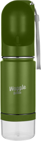 Stainless Steel Dog Travel Water Bottle, Vacuum Insulated Portable Dog Water Dispenser, Drink Cup and Snack Container On The Go, Outdoor Walking, Hiking, Travel (Forest Green)