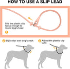 Lynxking Dog Leash Slip Lead Reflective Breathable Rope Comfortable Strong No Pull Slip On Pet Training Lead for Dogs