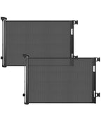 (2 Pack) Retractable Baby Gate for Doorways and Stairs, Mesh Safety Gate for Pet, Indoor & Outdoor Use, One-Hand Operation, Easy Installation, 33.6" Tall, Expands to 55" Wide（Black,33.6"x55"
