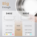 Pawaii Insulated Stainless Steel Dog Bowl with Non-Slip Base & Double Wall Design, ID Tag Included - 68oz Durable Dishwasher Safe Bowl for All Dogs