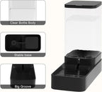 Automatic Cat Feeder and Water Dispenser in Set with Pet Food Bowl,Gravity Dog Waterer and Food Feeder for Small Medium Dog Cat Puppy Kitten Large Capacity(3.8L,Black)