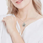 MEDWISE 925 Sterling Silver Dog Paw Print/Rabbit/Panda/Frog Necklace Pendant Heart Necklace Jewelry Gifts for Women Ladies Wife Mother Daughter Granddaughter Birthday Christmas