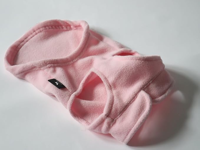 JACKO & CO - Fleece Vest Sweater with Leash Ring - Soft Lightweight Breathable for Puppies Small Medium Dogs, Kitten, Cats, Chihuahua - Warm for Fall/Autumn/Winter (Pink Lemonade, XX-Large 25-35lbs)