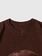 Verdusa Women's Lips Print Graphic Tees Y2k T Shirts Summer Crew Neck Vintage Going Out Tops