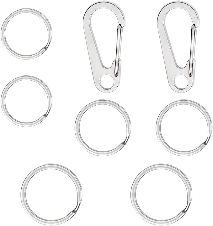 Dog Tag Clips 304 Stainless Steel Pet ID Tag Holder for Dog Cat Collars and Harnesses(8pcs), Silver 04