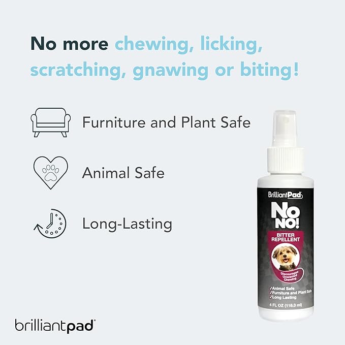 BrilliantPad Puppy Training Spray Kit | No Chew Deterrent, Pet Stain Remover & Odor Eliminator, Natural Attractant & Repellent | Stop Biting, Enzyme Cleaner for Dog & Cat Pee | 3 Bottles, 4oz Each