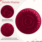 Dog Slow Feeder Lick Bowl, Non-Slip Dog Licking Treat Dispenser, Slow Feeder Bowls for Small Medium Large Breed Dogs, Anxiety Relief & Anti-Choking, BPA Free Silicone (Claret, 1.6 Cup)