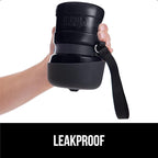 GORILLA GRIP Dog Water Bottle, Portable Water Bowl Dispenser for Dogs, 12 oz Leak Proof Pet Travel Squeeze Bottles, Food Grade Silicone, to Go Puppy Essentials, Hiking Camping Trip Accessories, Black