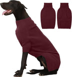 IECOii Extra Large Dog Sweater 4XL,Thermal Warm Dog Sweaters for Giant Breed Dogs,Turtleneck Knitted Knitwear for Pet Winter,Stretchy&Easy On Doggy Sweatshirt for Doberman,Great Dane(Burgundy,XXXXL)