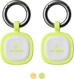Pawaii Fluorescent QR Code Pet ID Tag, Glow in The Dark Durable Silent Silicone Pet ID Tag, Scan QR Receive Instant Pet Location Alert Email, Designs for Cat or Dog, 1Pack (Green)