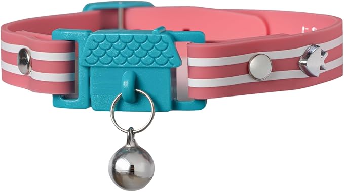 Kittyrama Bermuda Cat Collar with Bell - Breakaway Quick Release, Lightweight, Soft & Comfy