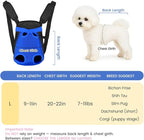 Dog Backpack Carrier, Thick Straps & Cushion, Pet Sling Front Backpacks for Small Medium Dogs 7-11 Lbs, Legs Out, Adjustable Wearable Puppy Chest Travel Bag, Easy-Fit for Hiking/Walking/Camping