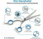 Professional Pet Grooming Kit 5-in-1 - Stainless Steel Trimming Scissors Set with Straight Hair Comb for Small and Large Pets