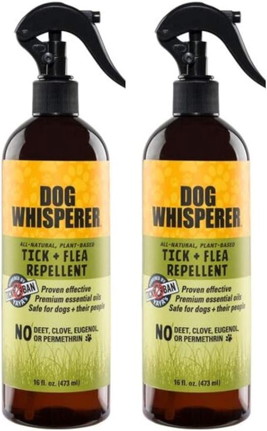 Dog Whisperer Tick + Flea Repellent, All-Natural, Extra Strength, Effective on Dogs and Their People 16 oz (2-Pack)