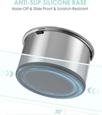 1Gallon Large Dog Water Bowl No Spill, [Anti Digging Lid & Rubber Bottom] Spill Proof Dog Bowl, Anti Splash Mess Dripless Slow Drinking Stainless Steel Water for Sloppy Messy Drinkers Car