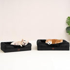 EHEYCIGA Memory Foam Dog Bed for Large Sized, Orthopedic Dog Sofa with Sides and Waterproof Liner, Washable Bolster Pet Couch with Removable Cover, 36x27x7 Inch, Black