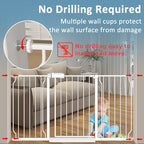 29-34 Inch Wide Baby Gate for Stairs Dog Gate Indoor Pressure Mounted No Drill Safety Child Gates for Kids or Pets Auto Close Pet Gates White