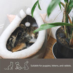 Cat Beds for Indoor Cats, Modern Cat Bed Cave with Cover and Soft Removable Pillow, Calming Pet Bed with non-slip bottom