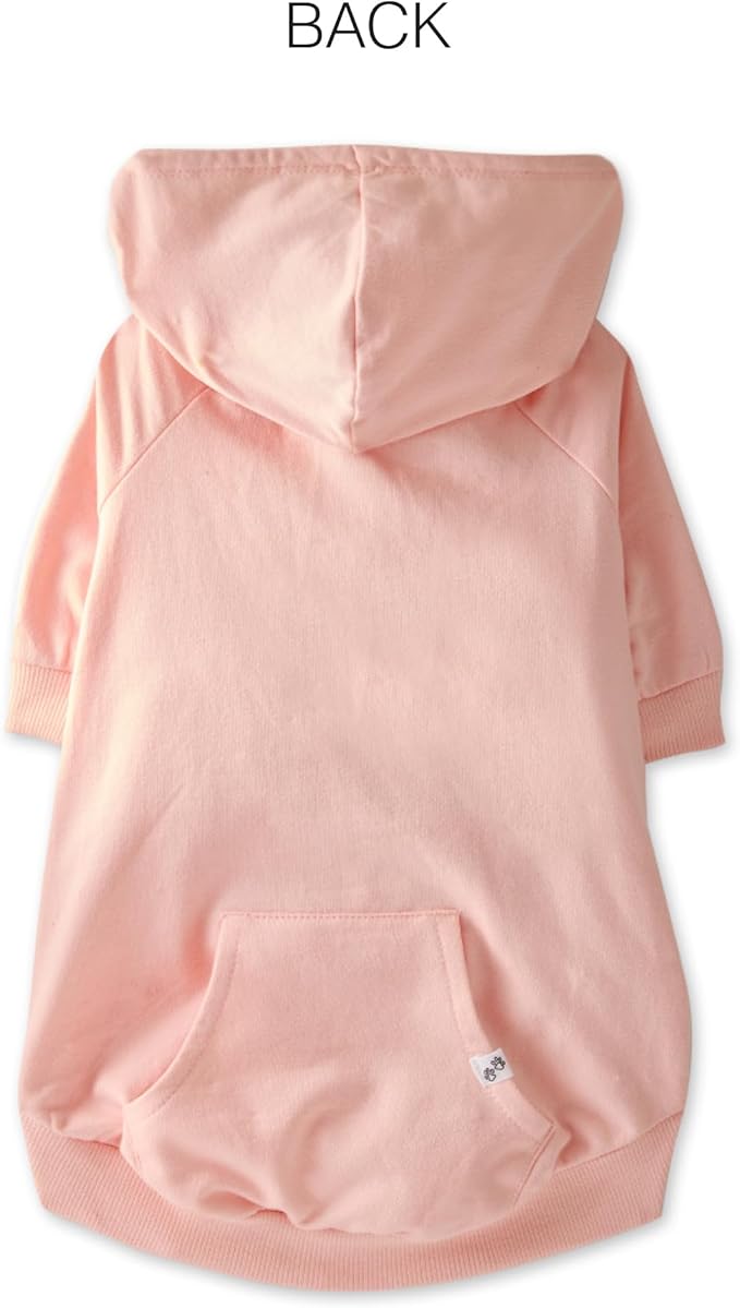 Rocky – The Orginal Lightweight Hooded TEE 100% Organic Cotton Dog Hoodie Pet Coat Sweater for Small, Medium, Large Dogs, Pink, XX-Small