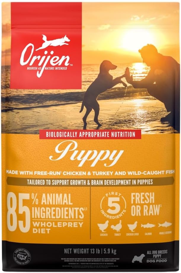 ORIJEN Grain Free High Protein Dry Dog Food Puppy Recipe 13lb Bag