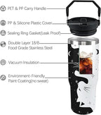Cat Tumbler with Lid and Straw 30oz Stainless Steel Cute Water Bottle Cup Funny Cat Gifts for Women