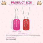 Therwen 300 Pcs Blank Dog Tags Set Includes 150 Pcs Aluminum Tags Engraving Laser Blanks and 150 Pcs Necklace Chain for Pet Decorative DIY Craft, 10 Colors (150 Set)