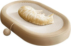 Panup Sisal Cat Scratcher - 24" Cat Scratcher Cardboard, 3 in 1 Oval Cat Scratching Bed Pad with Play Ball, Durable Cat Scratch Lounge for Indoor Cats, Kittens & Puppies