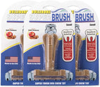 Bullibone SuperBrush: Dog Teeth Cleaning Brushing Toothbrush Stick - Long Lasting Nylon Apple Cinnamon Chew Toy for Oral Care and Dental Health