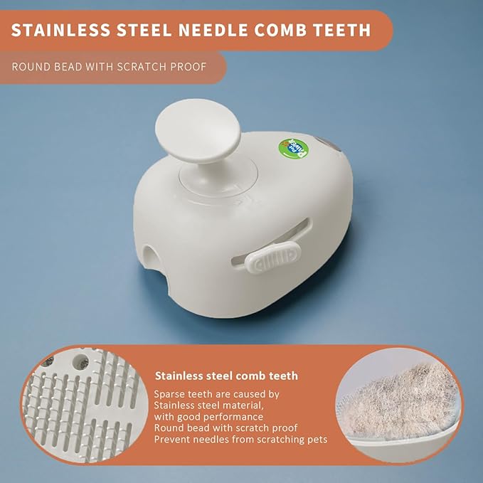 Cat Steam Brush for Shedding, 4 in 1 Rechargeable Steam Brush for Cats and Dogs, Anti-Static, Massage, Cleaning, Shedding & Combing All In One!