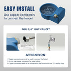 Automatic Dog Water Bowl Dispenser, Patented Automatic 2L Water Dispenser for Dogs, Chicken Waterer Bowl Fit 3/4''GHT Faucet, Water Hose Copper Connector Outdoor Dog Water Bowl for Livestock