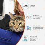 Cozy Comfort Carrier - Small Charcoal Grey Cat Carrier Bag, Soft Cat Carrier and Cat Wrap for Nail Clipping, Vet Visits, Medication Administration, Dental Care, and Traveling