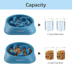 MateeyLife Slow Feeder Dog Bowls, Anti-Choking Puzzle Dog Food Bowls, Anti-Slip Interactive Feeding Slow Down Eating, Bloat Stop Maze Dishes for Medium Large Breeds DarkBlue