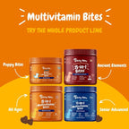 Zesty Paws Dog Multivitamin, Chewable Dog Vitamins and Supplements for Hip & Joints, Skin & Coat, Omega 3 Fish Oil for Dogs- Senior & Puppy Multivitamin - Bison- 90ct