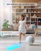 blurams 5G Indoor Cameras for Home Security, 2K Pet Camera with Phone App, 360° PTZ Home Cam w/Dual-Band WiFi6, 2-Way Talk, Free Human/Sound Detection, Motion Tracking, Night Vision, Works with Alexa