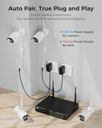 Hiseeu [24/7 Recording] Home Security Camera System, No Subscription, 4K NVR with 3MP Corded Plug-in Powered Outdoor Bullet Cameras, 2.4G/5G Wireless WiFi Connection, 1TB HDD, Night Vision, IP65