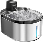 Wireless Cat Water Fountain Stainless Steel, 152oz/4.5L Cat Fountain Battery Operated, Cordless Pet Water Fountain for Cats & Dogs with Motion Sensor, Ultra Quiet Pump, 6 Filters