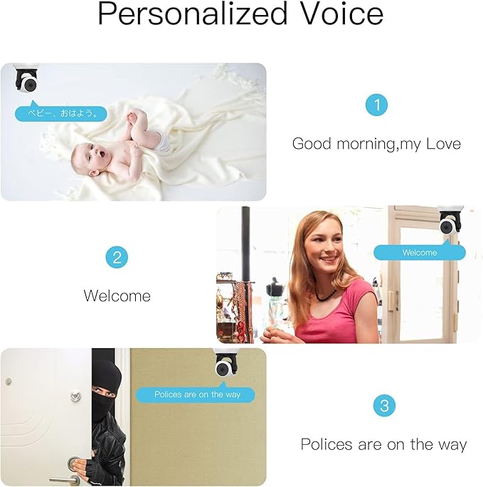 VSTARCAM Cameras for Home Security Indoor, 2K with 360° Rotation, Human/Motion Detection with Auto Tracking, 2-Way Audio & DIY Voice, 2.4GHz WiFi Wireless, Cloud & SD Card Storage(up to 256GB)
