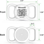 QR Code Dog Tag with NFC, Personalized Pet ID Tag, Silent Silicone Dog Tag, Modifiable Pet Online Profile, Multiple Emergency Contact, Scan QR Code Send GPS Location Email (Regular, White)