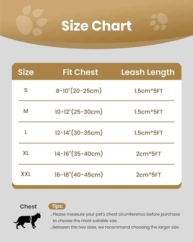 FAYOGOO Cat Harness, Cat Leash and Harness Set for Walking Escape Proof, Harness for Small Cats/Small Dogs, Large Kitten/Puppy Harness and Leash, Harness for Cats S-XXL(Black, XX-Large)