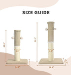 Made4Pets Tall Cat Scratching Post, Heavy Duty and Thicker Scratching Posts for Indoor Cats Adults, 33" Natural Sisal Cat Scratcher with Hanging Balls, Sturdy Base Cat Scratch Post, Beige