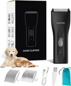 Prowerful Home Professional Dog Grooming Kit Clipper Low Noise USB Rechargeable Gifts for Dog Cat Black,TS006