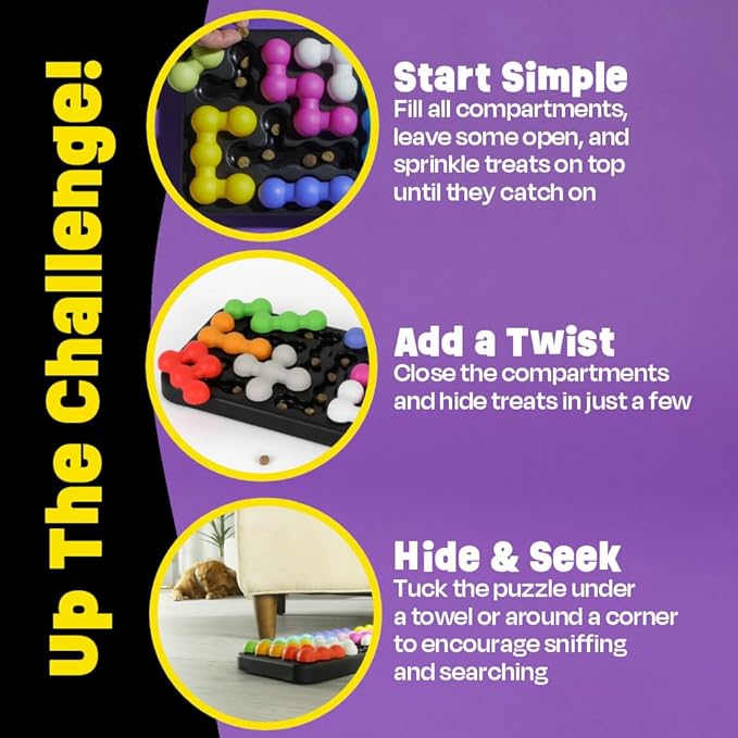 Brightkins Kanoodle Dog Edition Small, Interactive Dog Toys, Dog Puzzle Toy, Enrichment Toy for Dogs, Dog Slow Feeder